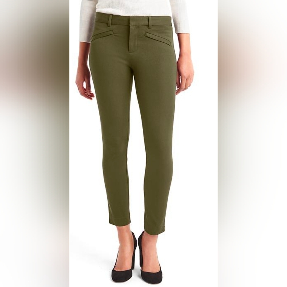 GAP Chino Green Pants Skiny Ankle Midrise Preppy Polished Workwear  Womens  16
